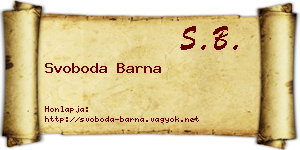 Svoboda Barna névjegykártya